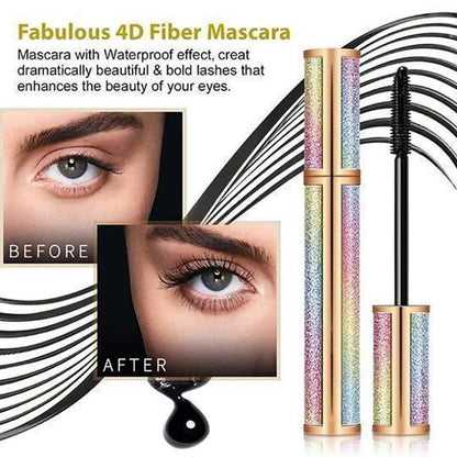 4D Vivid Galaxy Dikke Zijdevezels Waterproof Verlengende Mascara