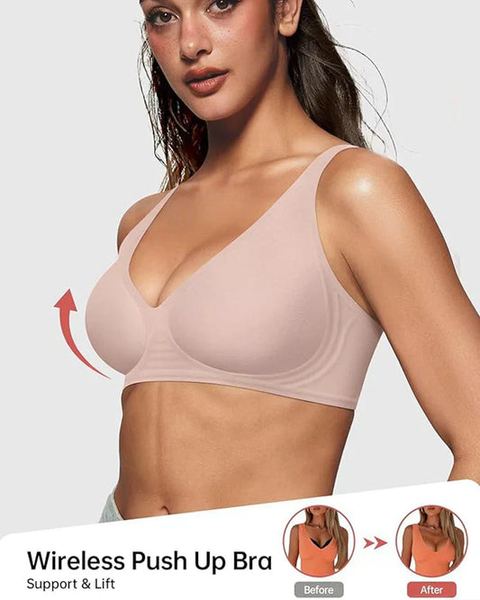 🍃Zomer Hot Sale 55% Korting⏰Deep V Plunge Push-Up Draadloze Naadloze Jelly Bh
