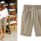 Elastische taille shorts in effen kleur voor grote maten