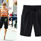 Elastische taille shorts in effen kleur voor grote maten