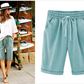 Elastische taille shorts in effen kleur voor grote maten