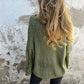 Holle gebreide trui met ronde hals