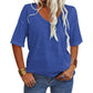💖Tijdelijke korting - 49% korting💖Effen V-hals T-shirt voor dames