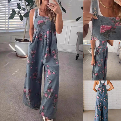 ✨2025 Hot Sale --50% korting💖Dames casual jumpsuit met print van denim