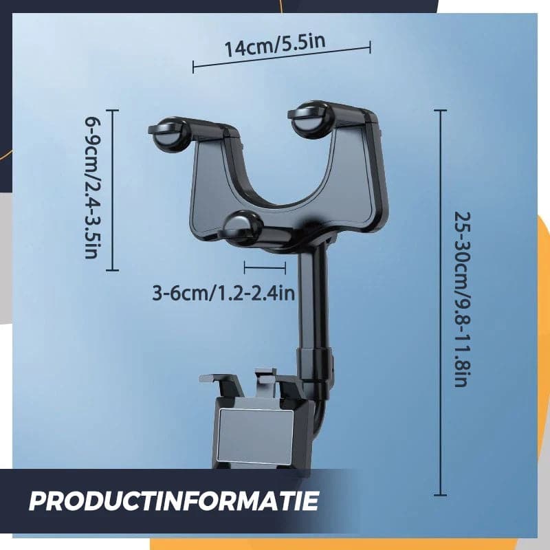 Telefoonhouder voor achteruitkijkspiegel auto | Stevige en draaibare houder voor alle soorten telefoons