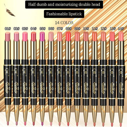 Dubbel beëindigde lippenstift Matte waterdichte niet-failles niet-plakkerige lippenstift